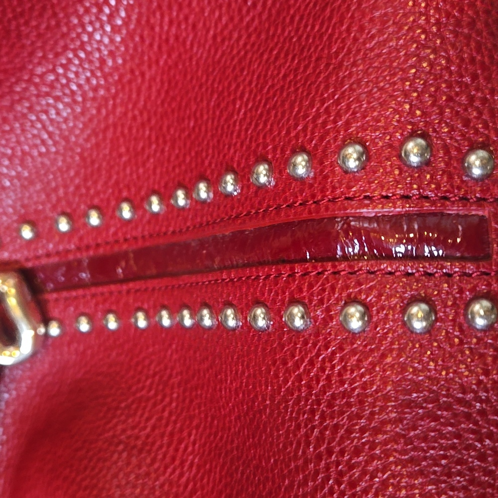 Brighton Andie Deep Burgundy Studded Pebbled Leather Shoulder Bag - Picture 4 of 16